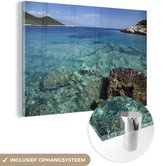 MuchoWow® Glasschilderij 60x40 cm - Schilderij acrylglas - Helder turquoise water in het Nationaal park Mljet in Kroatië - Foto op glas - Schilderijen