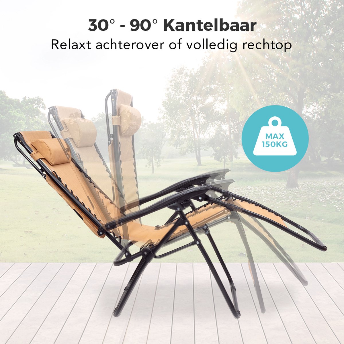Teak Tuinset Klaptafel 100 met 4 stapelstoel Langkawi - HEM Meubel
