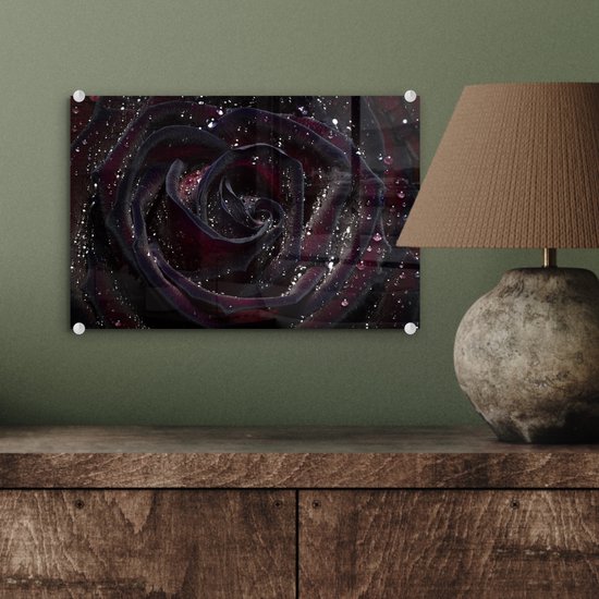 MuchoWow® Peinture sur verre - Water - Rose - Foncé - 30x20 cm - Peintures sur verre acrylique - Photo sur Glas