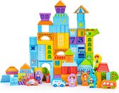 Blocs - 100 pièces - thème ville - coloré