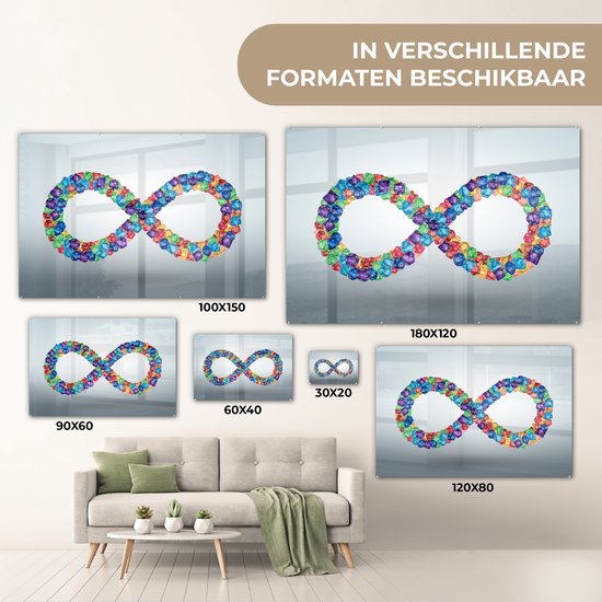 MuchoWow® Peinture sur verre - Signe infini - 90x60 cm - Peintures sur verre acrylique - Photo sur Glas
