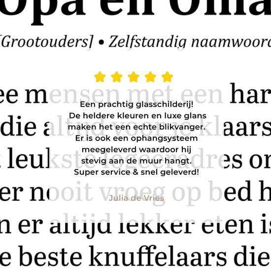 MuchoWow® Peinture sur verre 50x50 cm - Peinture sur verre acrylique - Citations - Dictons - 'Grand-père et grand-mère' - Photo sur verre - Peintures