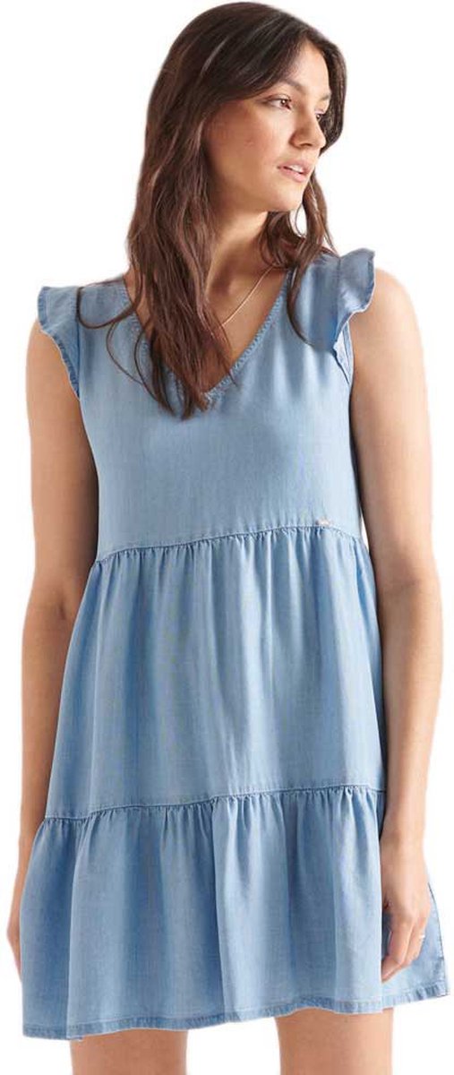 Superdry Tinsley Tiered Korte Jurk M Vrouw Blauw