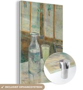 MuchoWow® Glasschilderij 60x90 cm - Schilderij acrylglas - Cafétafel met absint - Vincent van Gogh - Foto op glas - Schilderijen