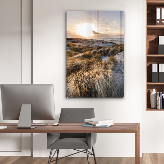 MuchoWow® Peinture sur verre 80x120 cm - Peinture sur verre acrylique - Plage - Mer - Scheveningen - Nederland - Photo sur verre - Peintures