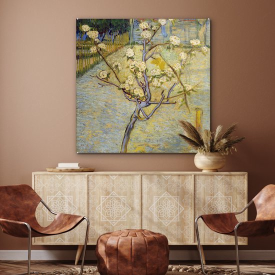 Peinture sur verre - Poirier en fleur - Vincent van Gogh - 90x90 cm - Peintures sur Verre Peintures - Photo sur Glas
