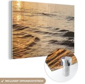 MuchoWow® Glasschilderij 90x60 cm - Schilderij acrylglas - Zee - Zon - Water - Foto op glas - Schilderijen