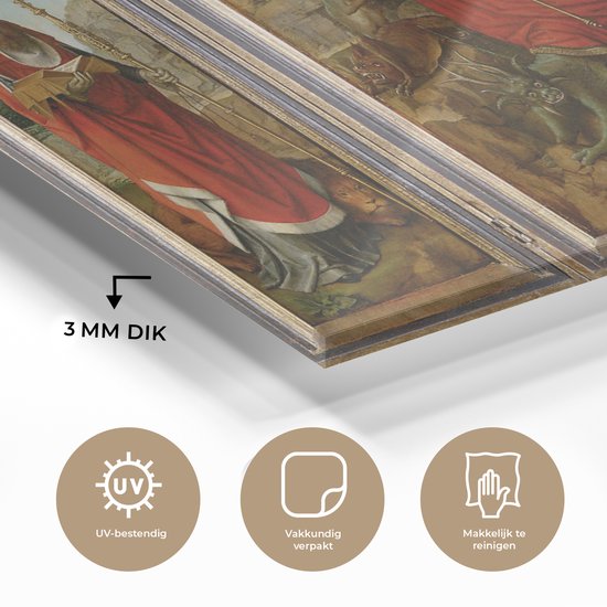 Peinture sur Verre - Retable de St Michel - Peinture de Gérard David - 30x20 cm - Peintures sur Verre Peintures - Photo sur Glas