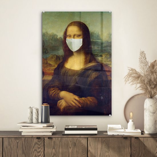 Peinture sur Verre - Mona Lisa - Leonardo de Vinci - Masque Visage - 40x60 cm - Peintures sur Verre Peintures - Photo sur Glas