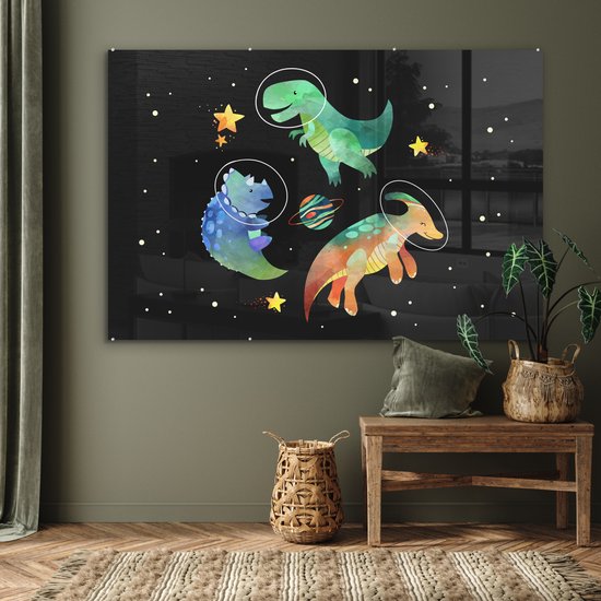 Peinture sur Verre - Étoiles - Dinosaurus - Enfants - 180x120 cm - Peintures sur Verre Peintures - Photo sur Glas