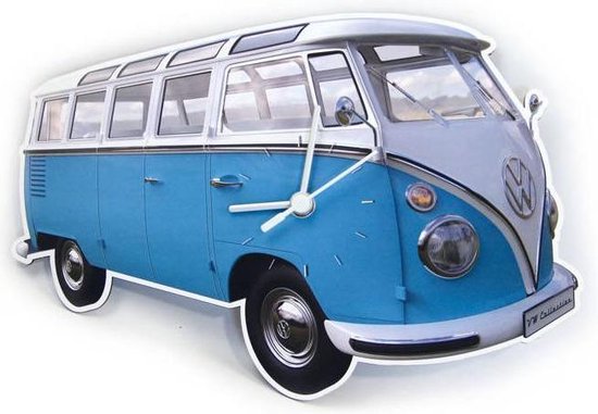 Brisa Wandklok Volkswagen T1 bus Bulli - Kleur - Blauw