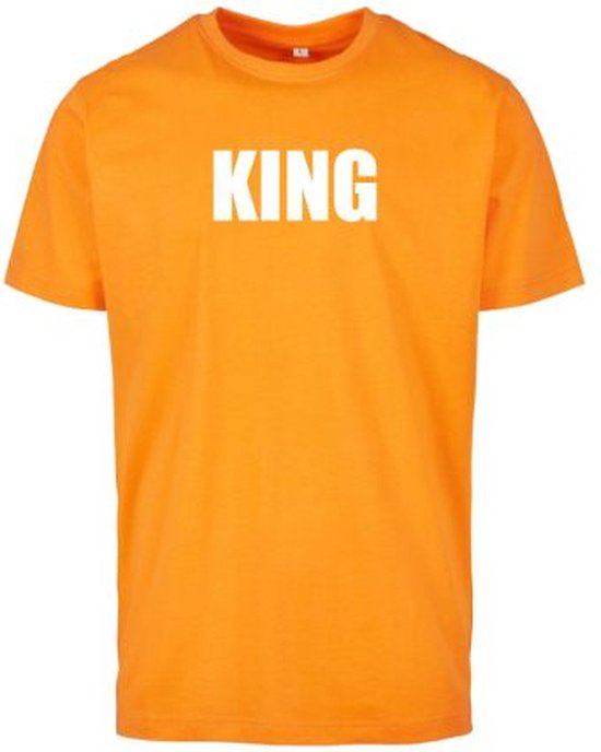 Koningsdag t-shirt oranje S - KING - soBAD. | Oranje | Oranje t-shirt unisex | Oranje t-shirt dames | Oranje t-shirt heren | Koningsdag