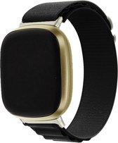 Nylon bandje - geschikt voor Fitbit Versa 4 / Sense 2 - zwart