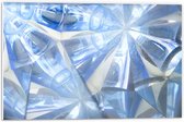 PVC Schuimplaat- Abstracte Lichtblauwe Vakken in Tegengestelde Richtingen - 60x40 cm Foto op PVC Schuimplaat