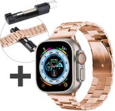 iMoshion Stalen bandje met Horlogeband inkorter Geschikt voor Apple Watch Series 1 / 2 / 3 / 4 / 5 / 6 / 7 / 8 / SE / Ultra (2) - 42 / 44 / 45 / 49 mm - Rosé Goud