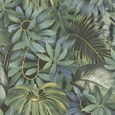 BLADEREN BEHANG | Jungle Botanisch - groen zwart geel - A.S. Création PintWalls II