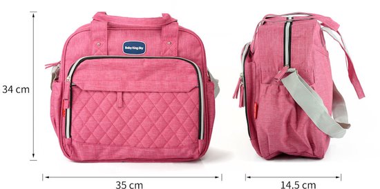 Luiertas Rugzak - Baby Verzorgingstas - Incl. Verschoningsmatje en Flessenhouder - Vakken - Jongens - Meisjes - Rose van Pommy's. — afbeelding 5