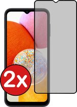 Screenprotector Geschikt voor Samsung A14 Screenprotector Privacy Glas Gehard Full Cover - Screenprotector Geschikt voor Samsung Galaxy A14 Screenprotector Privacy Tempered Glass - 2 PACK