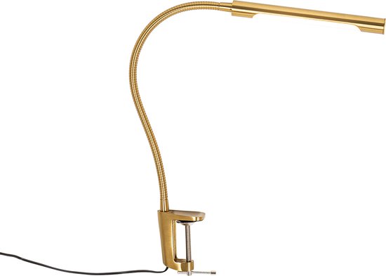 QAZQA lionard - Moderne Dimbare LED Tafellamp met Dimmer - 1 lichts - H 45.5 cm - Goud/messing - Woonkamer | Slaapkamer | Keuken