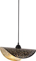 QAZQA japke - Oosterse Hanglamp - 1 lichts - L 35 cm - Zwart Goud - Woonkamer | Slaapkamer | Keuken