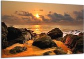 Peinture sur verre Sunset | Jaune, gris | 120x70cm 1Hatch | Tirage photo sur verre |  F001044