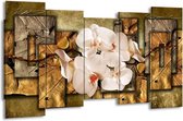 Peinture sur toile Orchidée | Marron, Crème | 150x80cm 5Liège