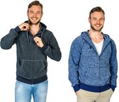 Fleece vest met capuchon en 2 zijzakken, indigo, maat XXL