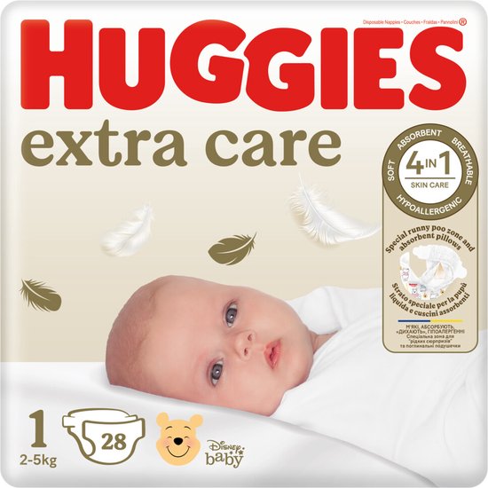 Huggies Extra Care Newborn Luiers Maat 1 (2 - 5 kg) 28 stuks