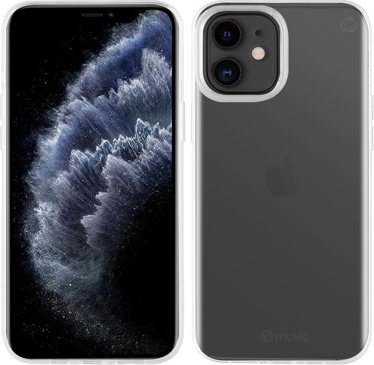 Muvit, Hoesje Geschikt voor Apple iPhone 12 Mini RECYCLETEK Zacht, Transparant