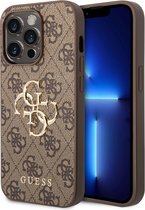 Coque arrière Guess 4G avec logo en Métal - Apple iPhone 15 Pro Max (6,7") - Marron