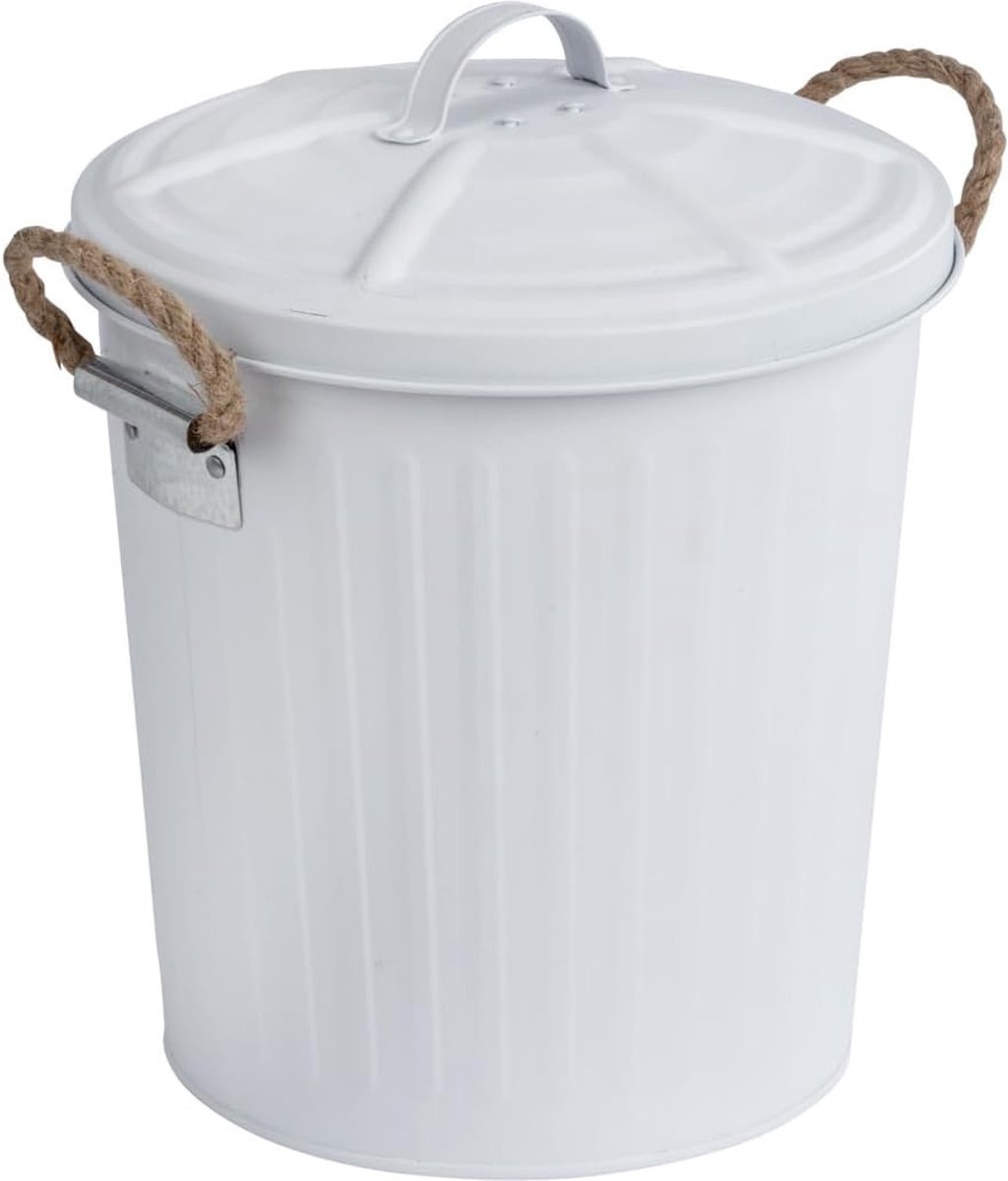 Cosmeticabak mat wit – afvalbak inhoud: 6 l staal 24 x 28 5 x 23 cm wit