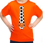 Bellatio Decorations Oranje supporter shirt meisjes - stropdas - oranje - EK/WK voetbal - Nederland 158/164