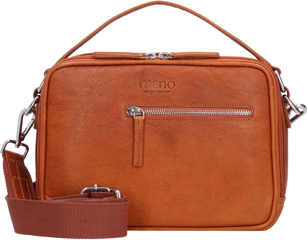 mano Leren Schoudertas Handtas Don Pietro Bristol Shoulderbag Cognac Bruine