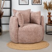 Bronx71® Fauteuil Ruby chenille stof roze