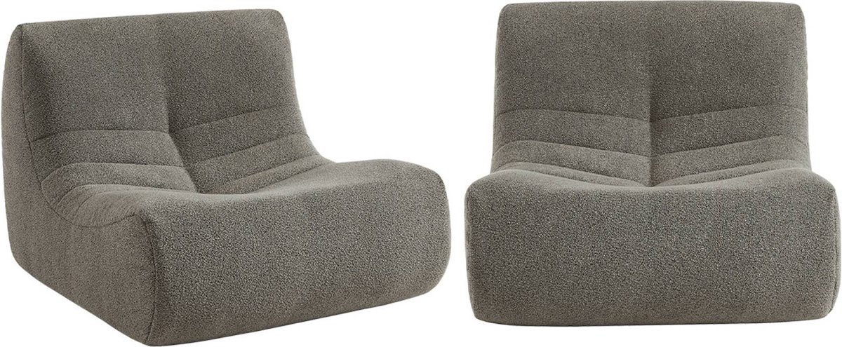 sweeek - Set van 2 fauteuils boucléstof sokol 1 zitplaats