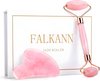 Falkann Rosé Quartz Gezichtsroller & Gua Sha Set - Jade Roller - 100% Natuurlijke Steen - Anti-Aging - Rimpelvermindering - Inclusief Luxe Bewaar Doos