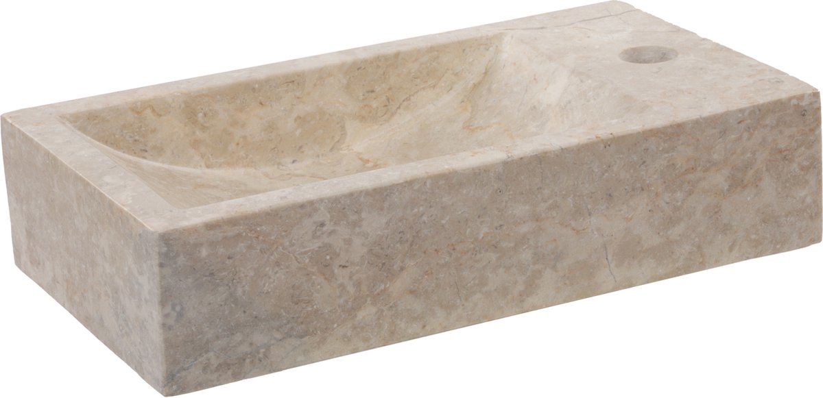 Differnz Hura L fontein - 40 x 22 x 9 cm - marmer - crÃ¨me