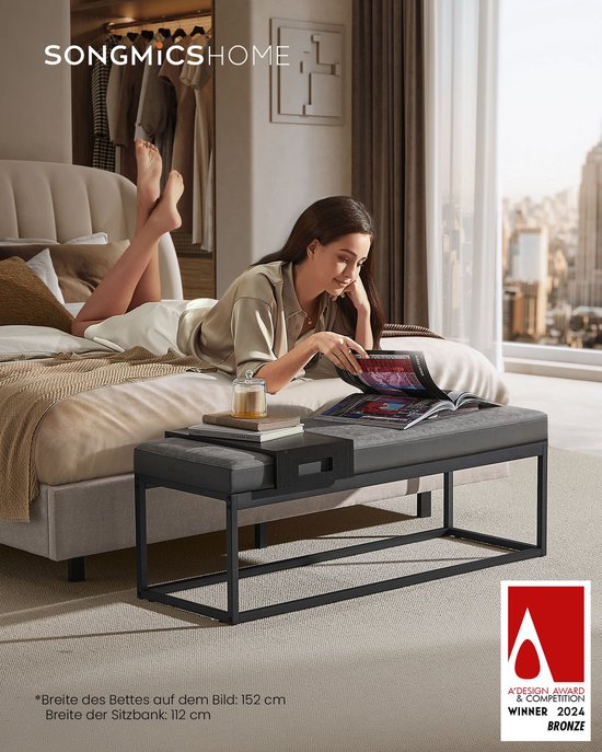 Banc avec espace de rangement en cuir artificiel