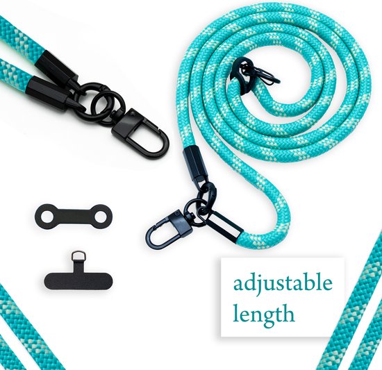 Chaîne de téléphone portable Cadorabo adaptée au WIKO Y60 en VERT - JAUNE avec cordon de sangle réglable à accrocher autour du cou