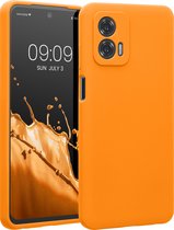 kwmobile coque de téléphone compatible avec Motorola Moto G73 5G - Coque arrière en TPU avec revêtement en silicone - Coque pour smartphone en orange fruité