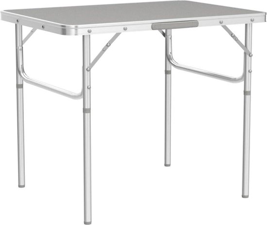Picknicktafel Wandeltafel inklapbaar in aluminium en MDF - Campingtafel hoogte verstelbaar camping table — afbeelding 2