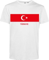 T-shirt Uit Turkije | EK 2024 |Turkije tshirt | Shirt Turkije Vlag | Wit | maat XS