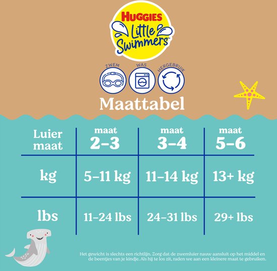 Huggies Little Swimmers - Zwemluier wasbaar - maat 5/6 - 13+ kg - herbruikbaar zwembroekje - 1 stuk