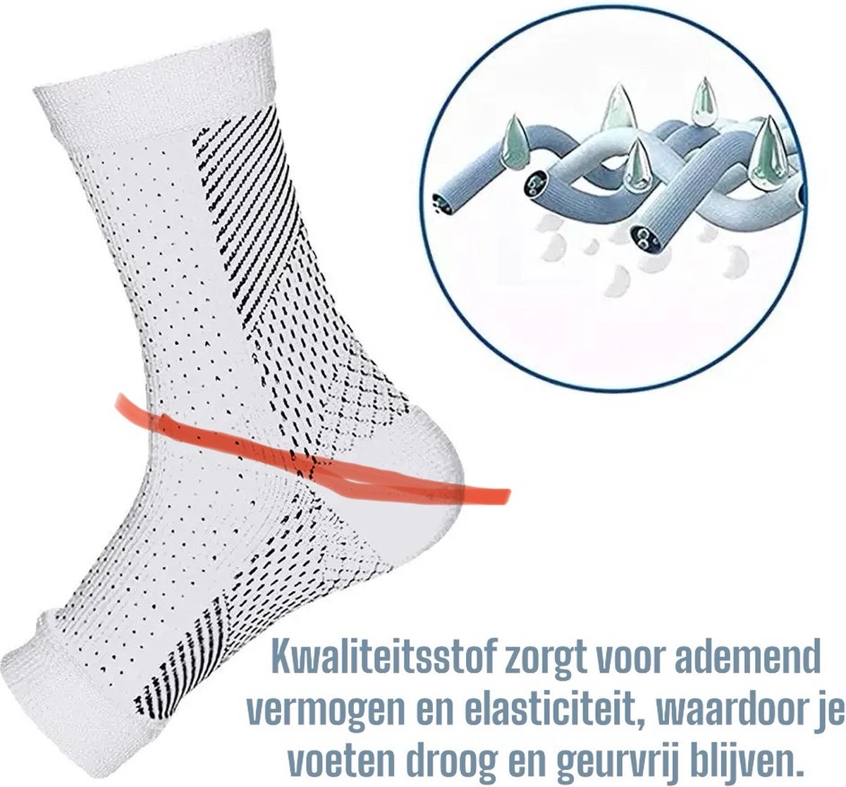 Neuropathie sokken - Compressie Sokken - Maat 40-42 - VoetVitaal - Neuro Socks - Slaapsokken - Bedsokken - Steunsokken - Massagesokken - Zonder Tenen — cadeau in Cadeau-ideeën - foto 3
