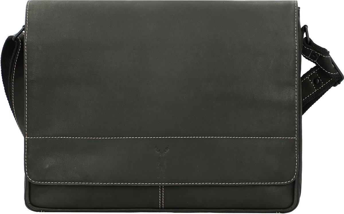 Jack Kinsky Baltimore 5 Messenger Leer 38 cm - anthrazit