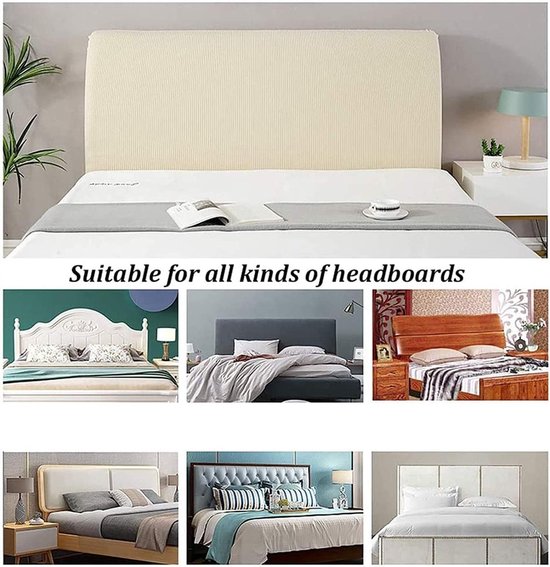 Housse de tête de lit, gris, protecteur, housse de tête de lit, uni, design, housse de tête de lit, housse, 180 cm, extensible, lavable, amovible, uni, pour chambre (gris encre)
