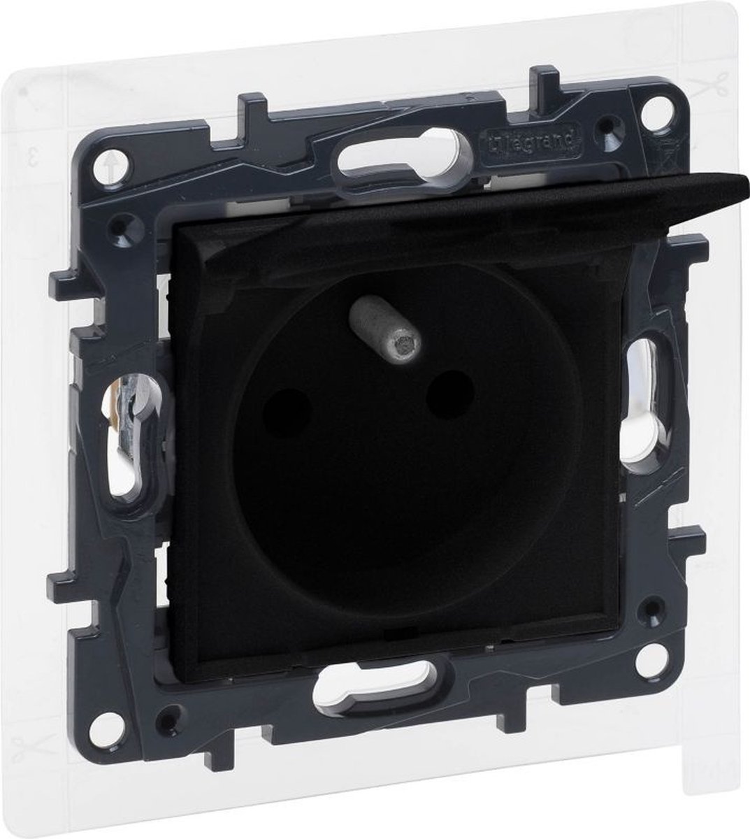 PRISE HERMES MARRON NT 1X AVEC/UZ AVEC FLAP IP44 BORNES À VIS 16A 250V