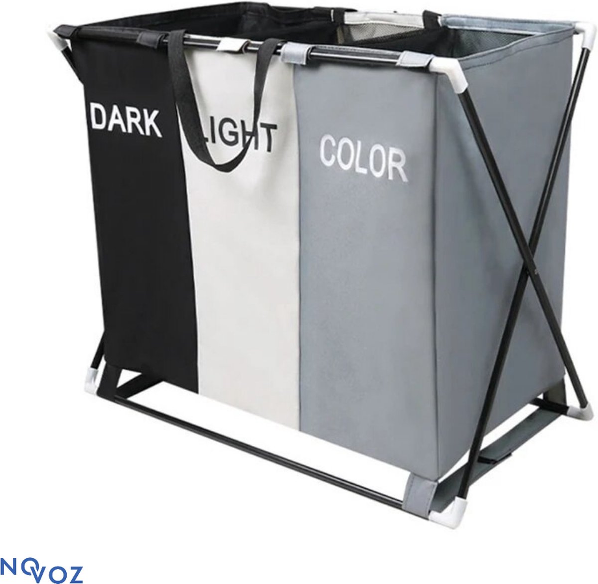 Goedkoopste Novoz Wasmand 3 Vakken - Wassorteerder - Waszak - Laundry Basket - 125L