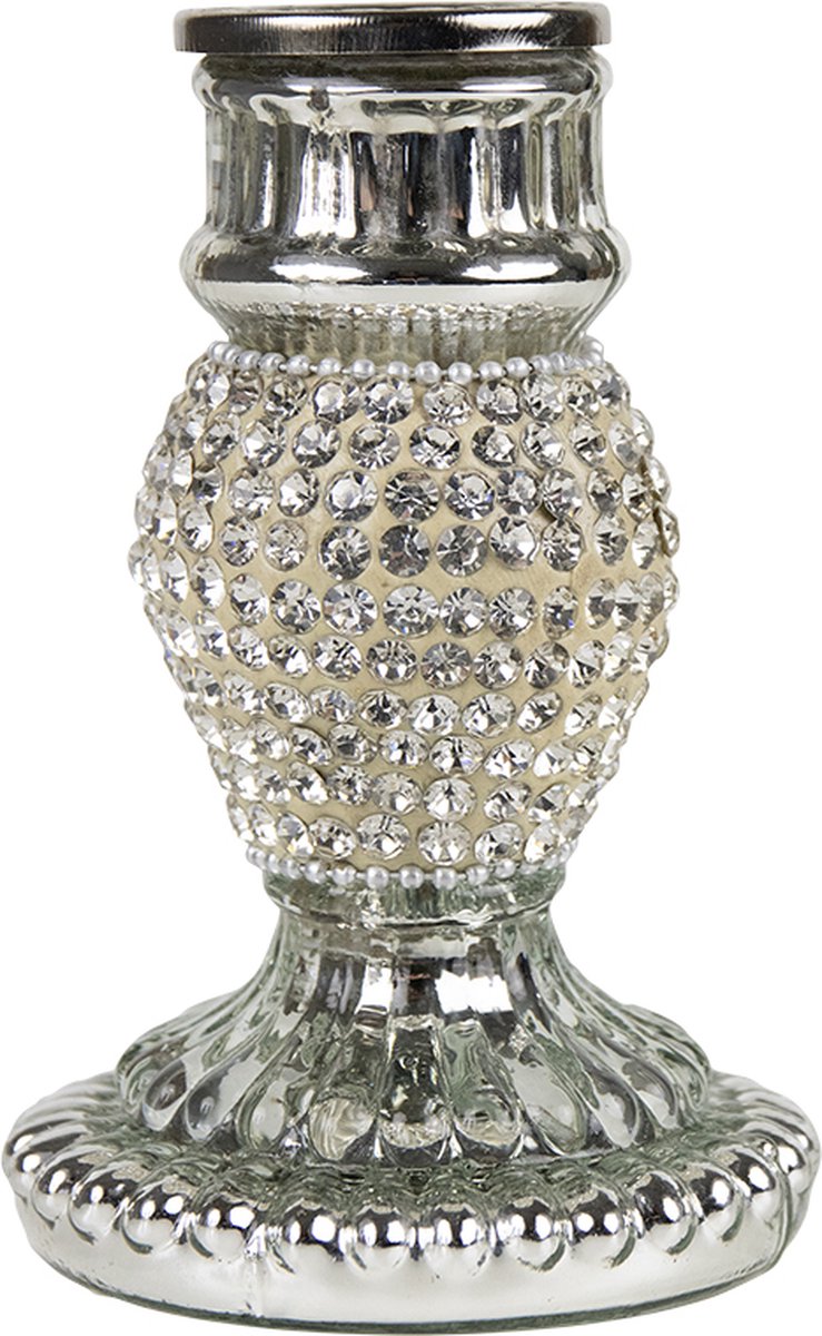 kandelaar strass zilver 10cm