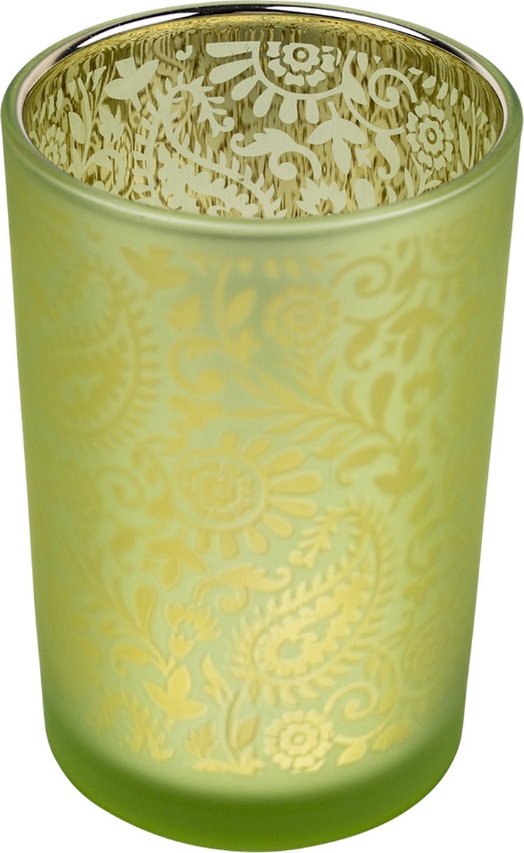 Theelichthouder paisley lime large 18cm*